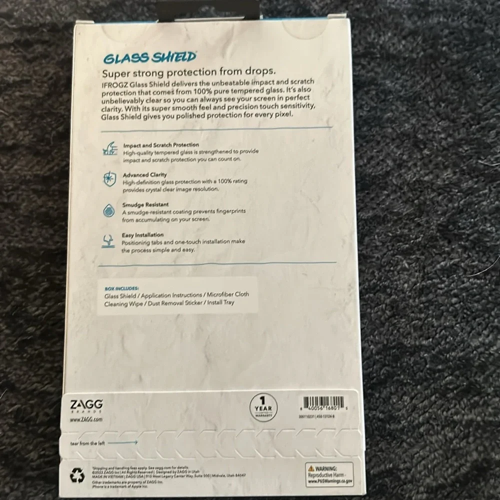 ZAGG ifrogz tempered glass screen protector. iPhone14 Plus and iPhone13 Pro Max